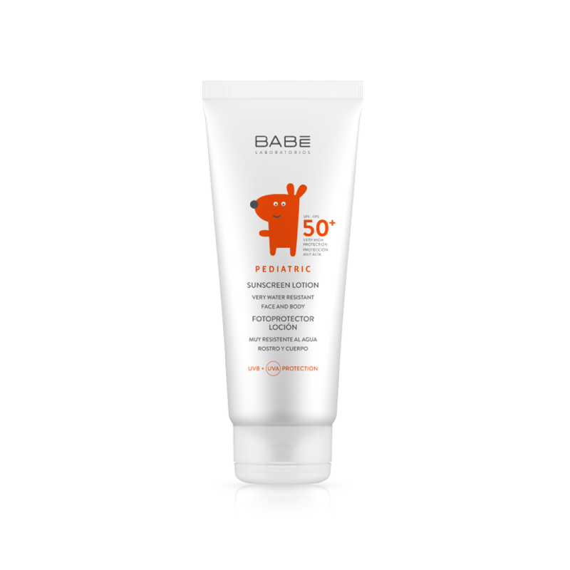 Babe-Pediatrique-Creme-Solaire-Lotion-SPF50-100ml.png BABE PEDIATRIC SUNSCR 50+ – Image 1