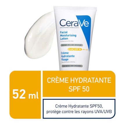 CeraVe Crème Hydratante Visage SPF50: Hydratez et protégez votre peau en toute légèreté!